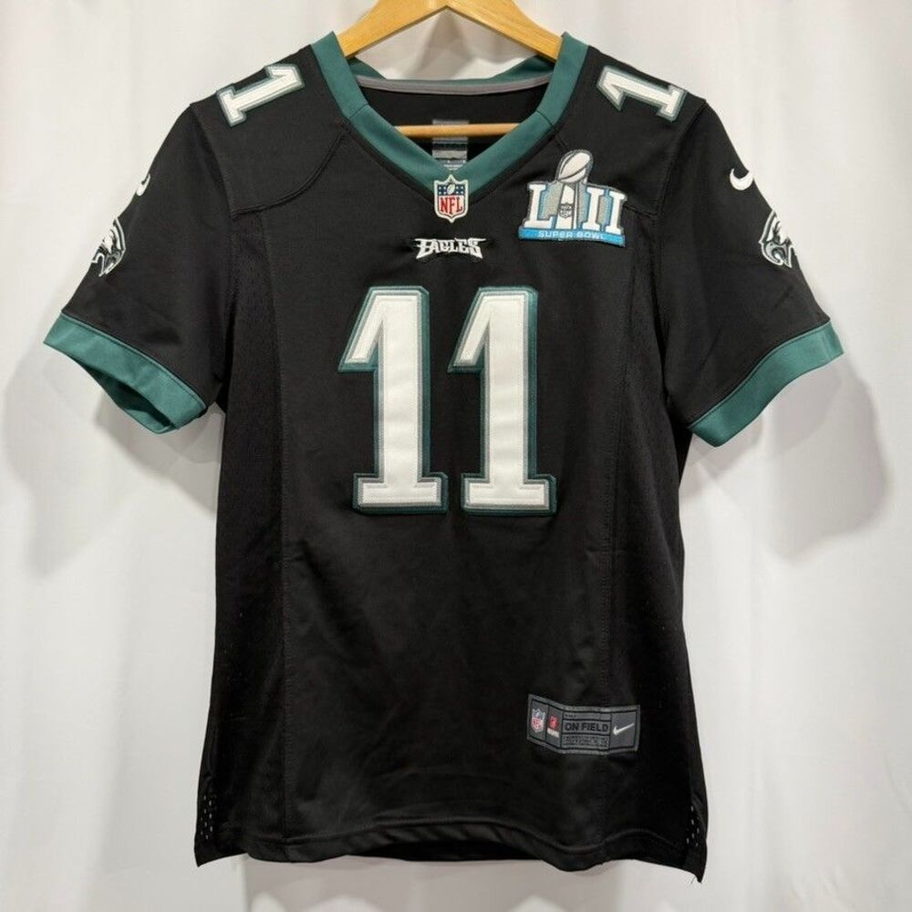 Nike Woman's M Philadelphia Eagles Carson Wentz Super Bowl LII Jersey Black 605